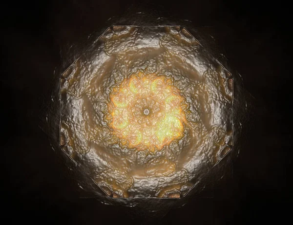 Konuyla ilgili soyut fraktal formlar grafik tasarım ve nükleer fizik bilim parçacıkların. Geometri kutsal fütüristik kuantum dijital hologram doku geliştirme dalga gerçeküstü tasarım.