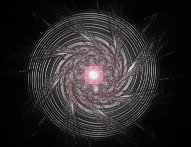 Konuyla ilgili soyut fraktal formlar grafik tasarım ve nükleer fizik bilim parçacıkların. Geometri kutsal fütüristik kuantum dijital hologram doku geliştirme dalga gerçeküstü tasarım.