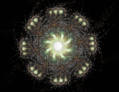 Dantelli renkli saat desen. Dijital fractal sanat tasarım. Kutsal semboller işaretler geometrisi soyut tasarım. Astroloji simya sihirli tasarımlar. Geometrik sarmal. Soyut renkli fraktal doku.
