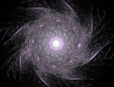 Soyut fraktal kırmızı arka plan ile kesişen daireler ve oval. disko ışıkları. Hareket illüstrasyon.