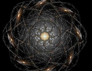 Soyut fraktal arka plan - bilgisayar tarafından oluşturulan görüntü. Dijital sanat. Daireleri merkeze doğru yakınsak. Kapakları, posterler, masaüstü duvar kağıdı için