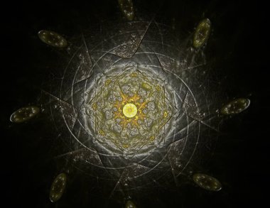 Bilgisayar fractal sanat yaratıcı tasarım, sanat ve eğlence için oluşturulan. Küre dönen arka plan.