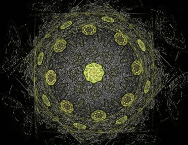 Soyut fraktal kırmızı arka plan ile kesişen daireler ve oval. disko ışıkları. Hareket illüstrasyon.