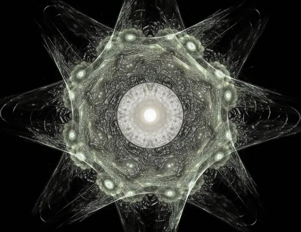 Soyut fraktal kırmızı arka plan ile kesişen daireler ve oval. disko ışıkları. Hareket illüstrasyon.