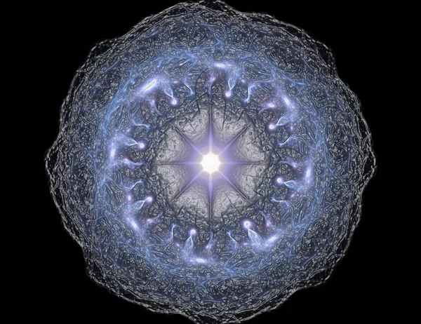 Konuyla ilgili soyut fraktal formlar grafik tasarım ve nükleer fizik bilim parçacıkların. Geometri kutsal fütüristik kuantum dijital hologram doku geliştirme dalga gerçeküstü tasarım.