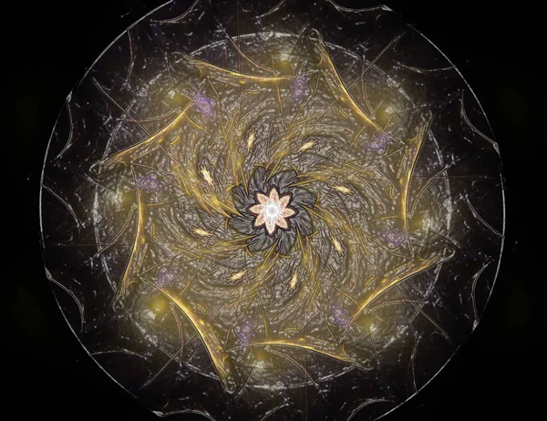 Dantelli renkli saat desen. Dijital fractal sanat tasarım. Kutsal semboller işaretler geometrisi soyut tasarım. Astroloji simya sihirli tasarımlar. Geometrik sarmal. Soyut renkli fraktal doku.