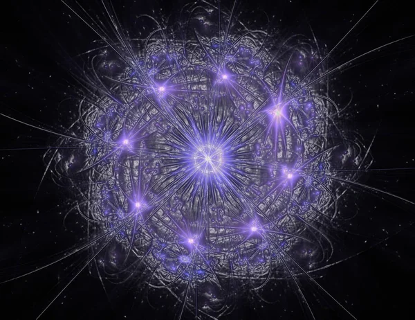 Konuyla ilgili soyut fraktal formlar grafik tasarım ve nükleer fizik bilim parçacıkların. Geometri kutsal fütüristik kuantum dijital hologram doku geliştirme dalga gerçeküstü tasarım.