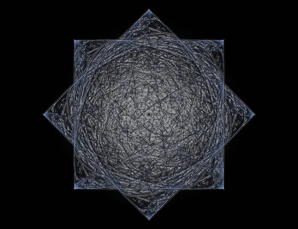 Soyut fraktal kırmızı arka plan ile kesişen daireler ve oval. disko ışıkları. Hareket illüstrasyon.