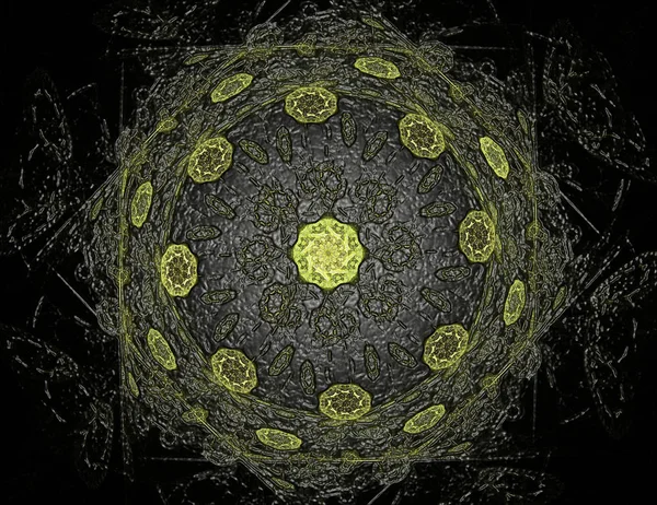Soyut fraktal kırmızı arka plan ile kesişen daireler ve oval. disko ışıkları. Hareket illüstrasyon.