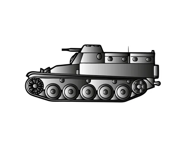 Militära Tank Isolerad Vit Bepansrade Fordonet För Frontlinjen Strid Med — Stock vektor