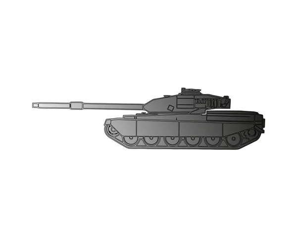 Tanque Militar Aislado Blanco Vehículo Blindado Combate Diseñado Para Combate — Vector de stock