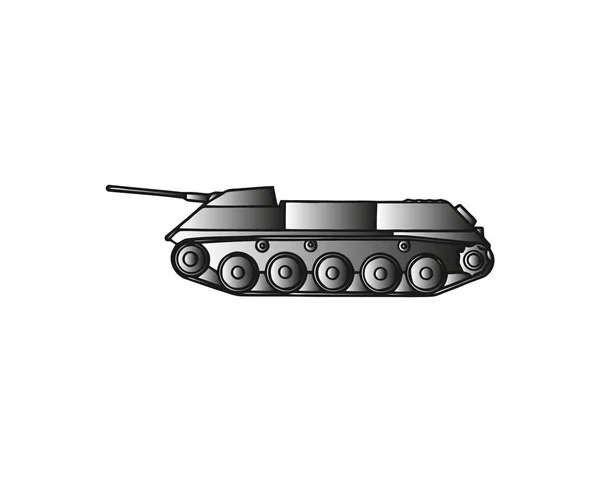 Military Tank Isolated White Armoured Fighting Vehicle Designed Front Line — Stock Vector