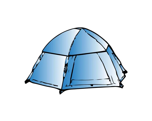 Camping Tent Pictogram Overzicht Illustratie Van Camp Tent Vector Pictogram — Stockvector