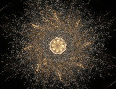 Soyut fraktal arka plan - bilgisayar tarafından oluşturulan görüntü. Dijital sanat. Daireleri merkeze doğru yakınsak. Kapakları, posterler, masaüstü duvar kağıdı için