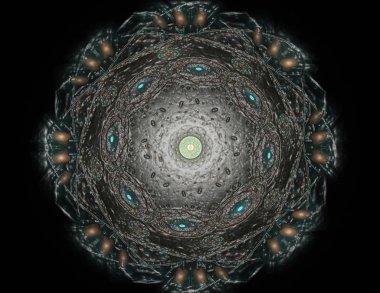 Parlak renkli fraktal boşluk dijital sanat yaratıcı grafik tasarım için