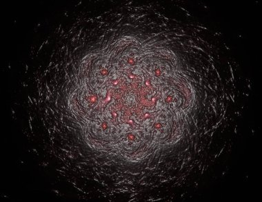 Parlak renkli fraktal boşluk dijital sanat yaratıcı grafik tasarım için