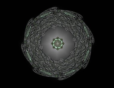 Soyut fraktal desen ve şekiller. Fraktal doku parmak izi.
