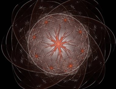 Konuyla ilgili soyut fraktal formlar grafik tasarım ve nükleer fizik bilim parçacıkların. Geometri kutsal fütüristik kuantum dijital hologram doku geliştirme dalga gerçeküstü tasarım.