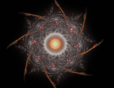 Bilim, teknoloji ve tasarım konularında fraktal radyal desen