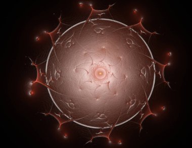 Parlak renkli fraktal boşluk dijital sanat yaratıcı grafik tasarım için