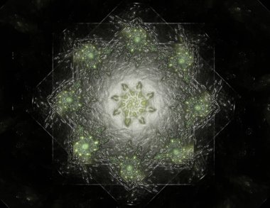 Konuyla ilgili soyut fraktal formlar grafik tasarım ve nükleer fizik bilim parçacıkların. Geometri kutsal fütüristik kuantum dijital hologram doku geliştirme dalga gerçeküstü tasarım.