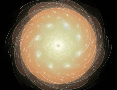 Bilgisayar fractal sanat yaratıcı tasarım, sanat ve eğlence için oluşturulan. Küre dönen arka plan.