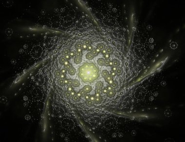 Soyut fraktal kırmızı arka plan ile kesişen daireler ve oval. disko ışıkları. Hareket illüstrasyon.