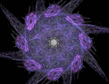 Bilim, teknoloji ve tasarım konularında fraktal radyal desen