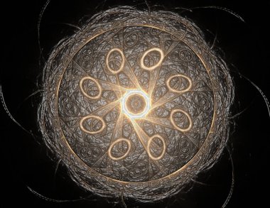 Parlak renkli fraktal boşluk dijital sanat yaratıcı grafik tasarım için