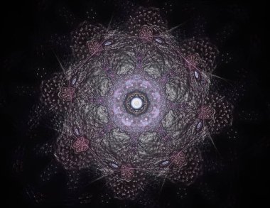 Soyut fraktal arka plan - bilgisayar tarafından oluşturulan görüntü. Dijital sanat. Daireleri merkeze doğru yakınsak. Kapakları, posterler, masaüstü duvar kağıdı için