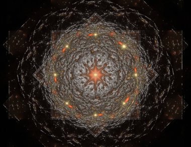 Bilim, teknoloji ve tasarım konularında fraktal radyal desen