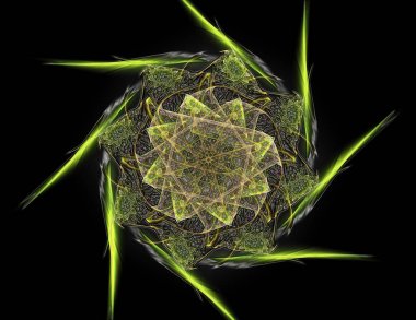 Soyut fraktal kırmızı arka plan ile kesişen daireler ve oval. disko ışıkları. Hareket illüstrasyon.