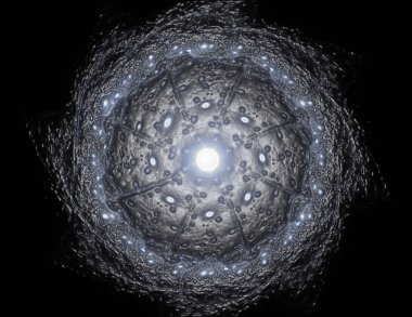 Bilgisayar fractal sanat yaratıcı tasarım, sanat ve eğlence için oluşturulan. Küre dönen arka plan.