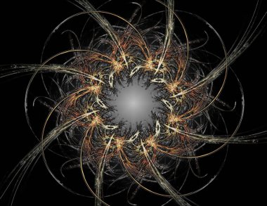 Soyut fraktal arka plan - bilgisayar tarafından oluşturulan görüntü. Dijital sanat. Daireleri merkeze doğru yakınsak. Kapakları, posterler, masaüstü duvar kağıdı için