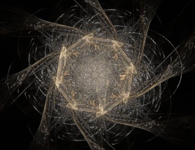 Soyut fraktal kırmızı arka plan ile kesişen daireler ve oval. disko ışıkları. Hareket illüstrasyon.