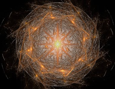 Parlak renkli fraktal boşluk dijital sanat yaratıcı grafik tasarım için