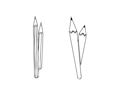 Pensil beyaz arka plan vektör çizim ayarla