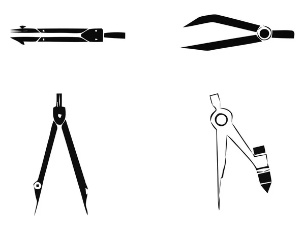 Zeichnung Kompass Vektor Symbol Gefüllte Flache Schilder Für Mobiles Konzept — Stockvektor