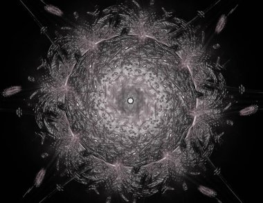 Soyut fraktal arka plan - bilgisayar tarafından oluşturulan görüntü. Dijital sanat. Daireleri merkeze doğru yakınsak. Kapakları, posterler, masaüstü duvar kağıdı için