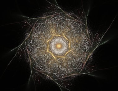 Soyut fraktal arka plan - bilgisayar tarafından oluşturulan görüntü. Dijital sanat. Daireleri merkeze doğru yakınsak. Kapakları, posterler, masaüstü duvar kağıdı için