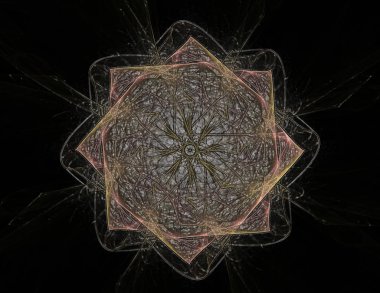 Dantelli renkli saat desen. Dijital fractal sanat tasarım. Kutsal semboller işaretler geometrisi soyut tasarım. Astroloji simya sihirli tasarımlar. Geometrik sarmal. Soyut renkli fraktal doku.