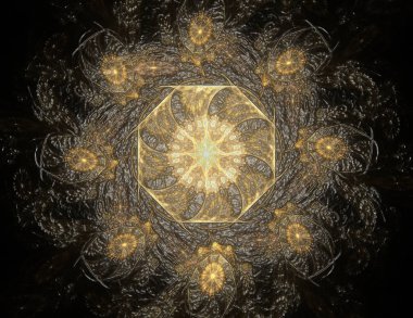 Bilim, teknoloji ve tasarım konularında fraktal radyal desen