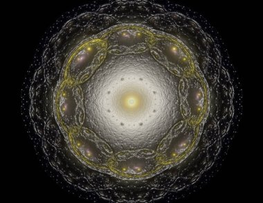 Soyut fraktal kırmızı arka plan ile kesişen daireler ve oval. disko ışıkları. Hareket illüstrasyon.