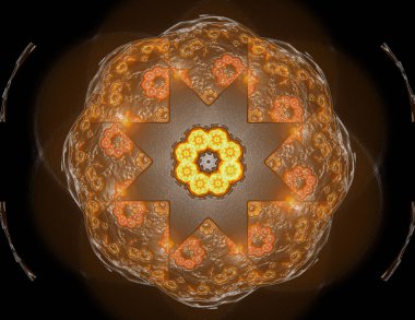 Soyut bir bilgisayar modern fraktal tasarım beyaz arka plan üzerinde oluşturulan. Fraktal renk doku soyut. Dijital sanat. Soyut Form ve renk. Soyut fraktal öğe desen tasarımınız için. Parlak deniz çiçek yıldız. Güzel soyut fraktal flo