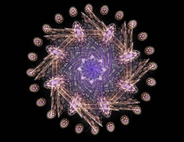 Dantelli renkli saat desen. Dijital fractal sanat tasarım. Kutsal semboller işaretler geometrisi soyut tasarım. Astroloji simya sihirli tasarımlar. Geometrik sarmal. Soyut renkli fraktal doku.