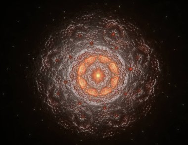 Soyut bir bilgisayar modern fraktal tasarım beyaz arka plan üzerinde oluşturulan. Fraktal renk doku soyut. Dijital sanat. Soyut Form ve renk. Soyut fraktal öğe desen tasarımınız için. Parlak deniz çiçek yıldız. Güzel soyut fraktal flo