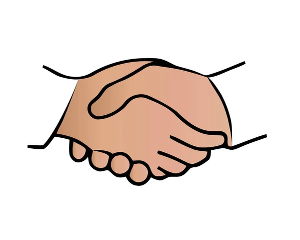 Dvě Ruce Handshake Smlouvu Bílém Pozadí Vektorové Grafiky — Stockový vektor