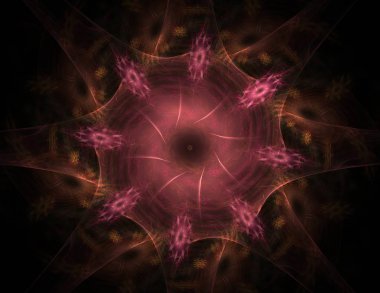 Bilim, teknoloji ve tasarım konularında fraktal radyal desen