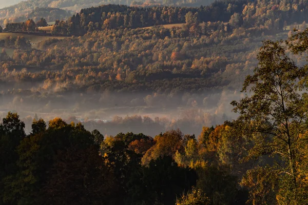 Coucher Soleil Dans Paysage Montagneux Couches Montagne Coucher Soleil Coucher — Photo