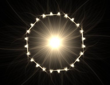 Soyut bir bilgisayar koyu arkaplanda modern fraktal tasarım üretti. Soyut fraktal renk dokusu. Dijital sanat. Soyut Form ve Renkler. Tasarımınız için soyut fraktal element deseni. Dinamik şekilli yumuşak renk üçgeni spirali